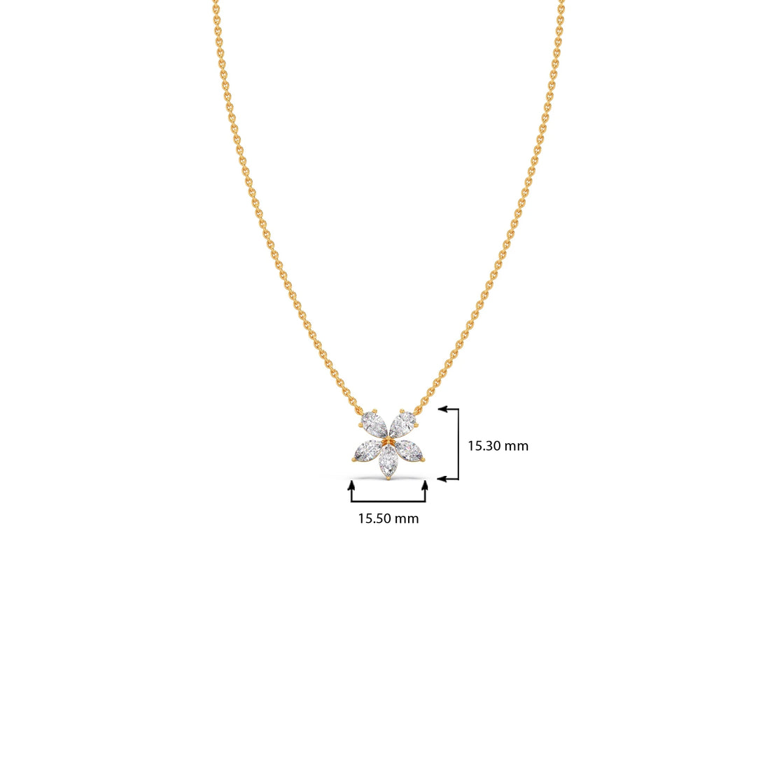 Floral Marquise & Pear Diamond Pendant