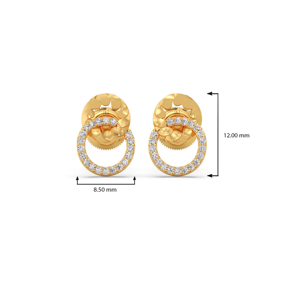 Gold Diamond Loop Earrings