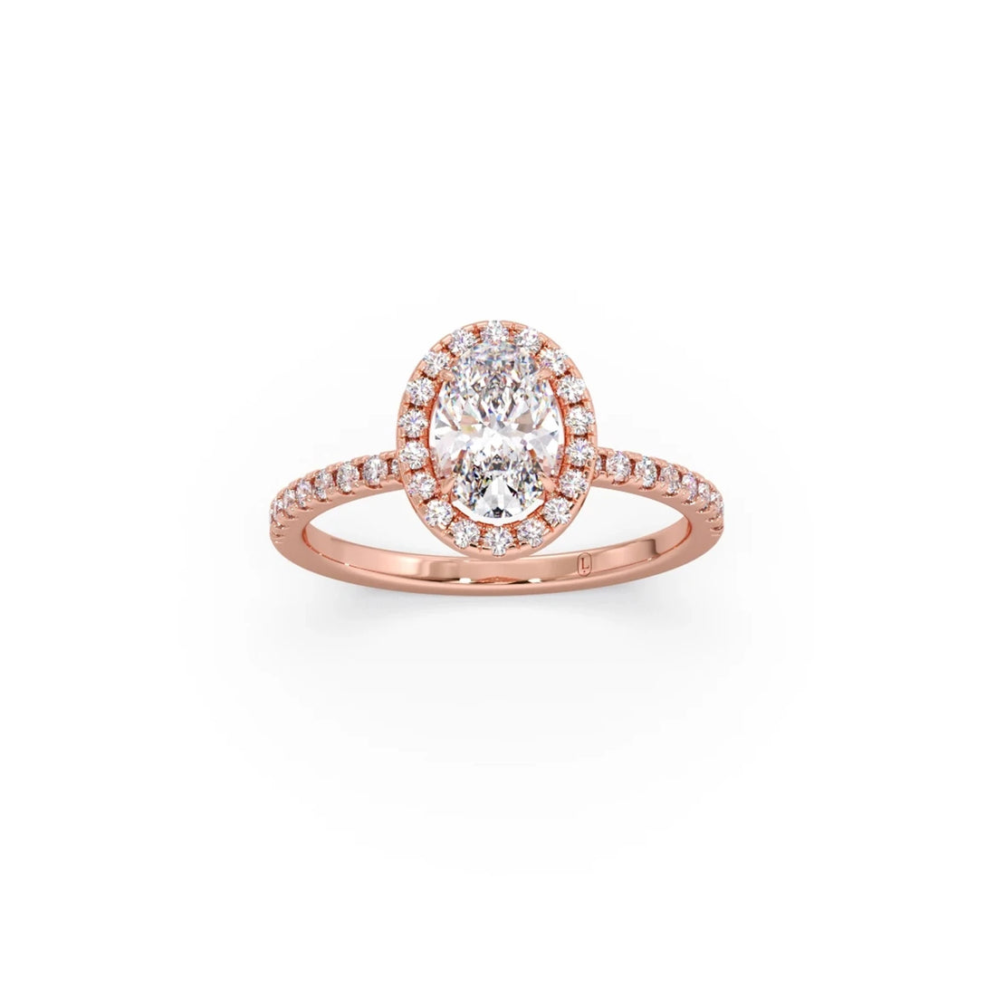 Oval Cut Engagement Ring with Halo Setting