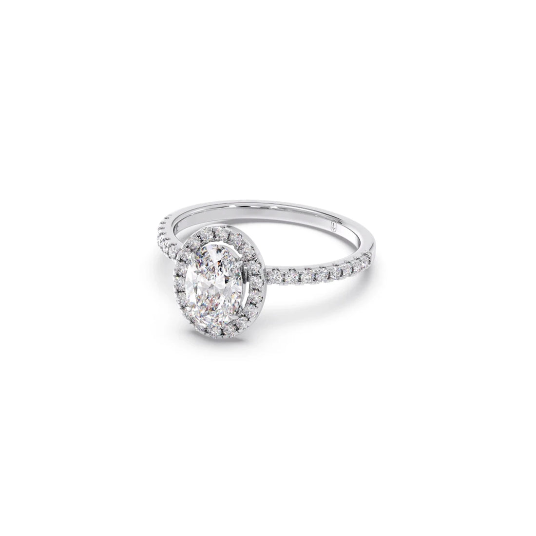 Oval Cut Engagement Ring with Halo Setting