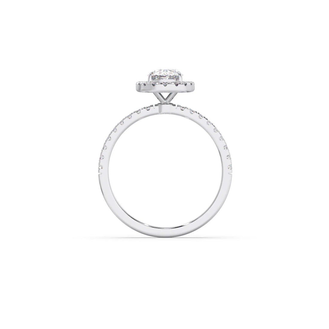 Oval Cut Engagement Ring with Halo Setting
