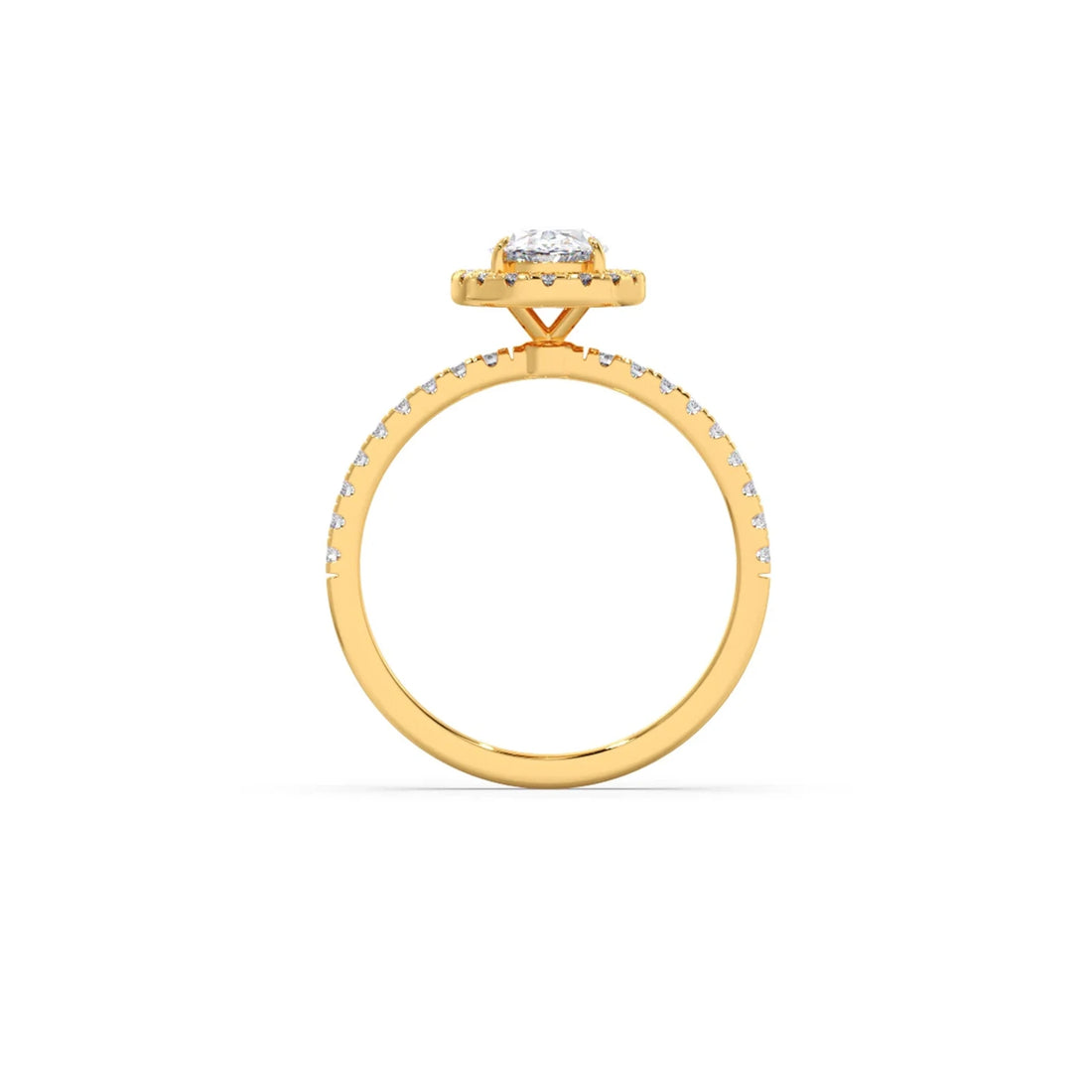 Oval Cut Engagement Ring with Halo Setting