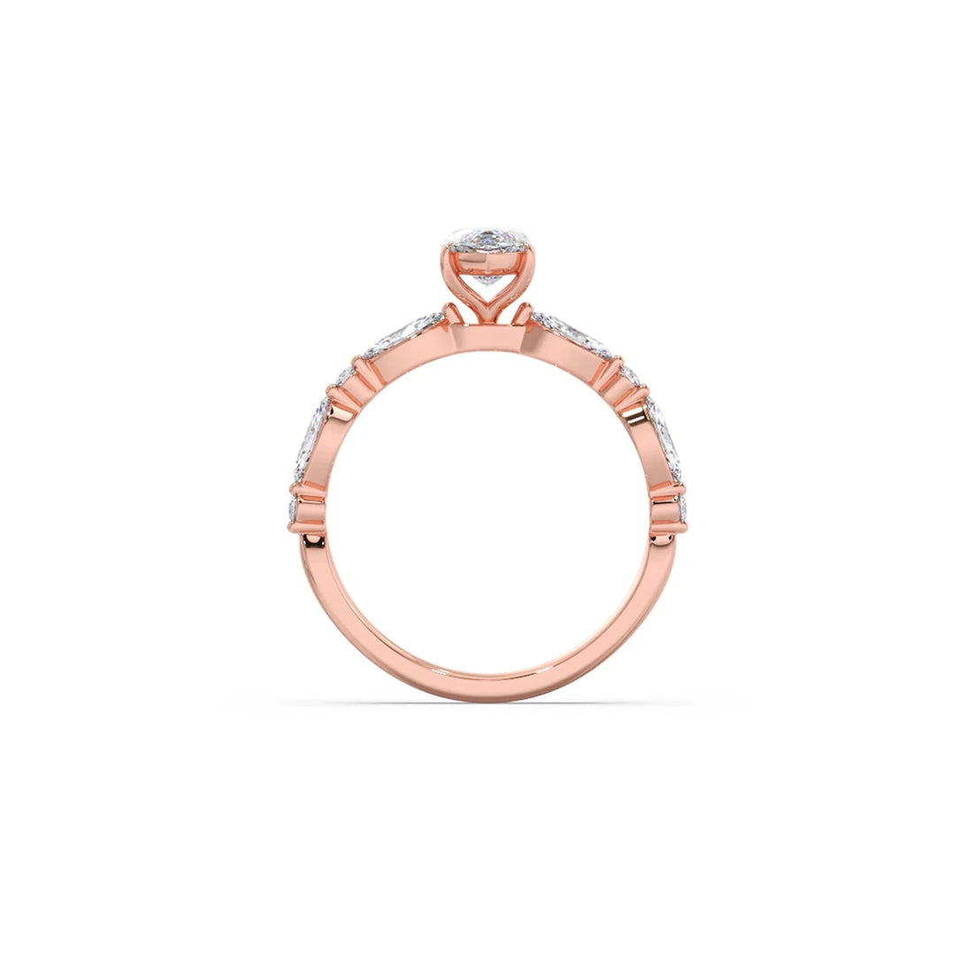 Marquise Cut with Side Diamonds Accent Engagement Ring
