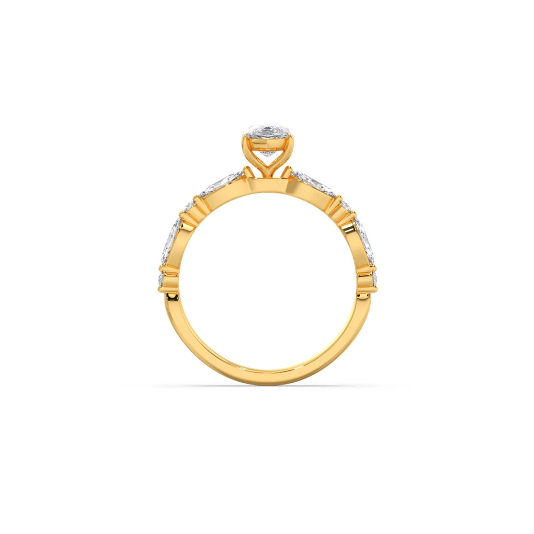 Marquise Cut with Side Diamonds Accent Engagement Ring