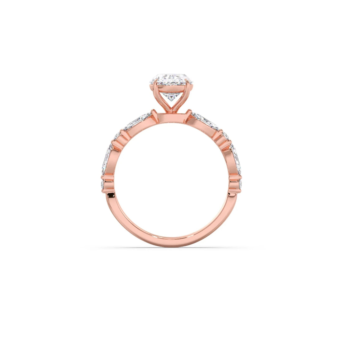 Oval Cut with Side Diamonds Accent Engagement Ring