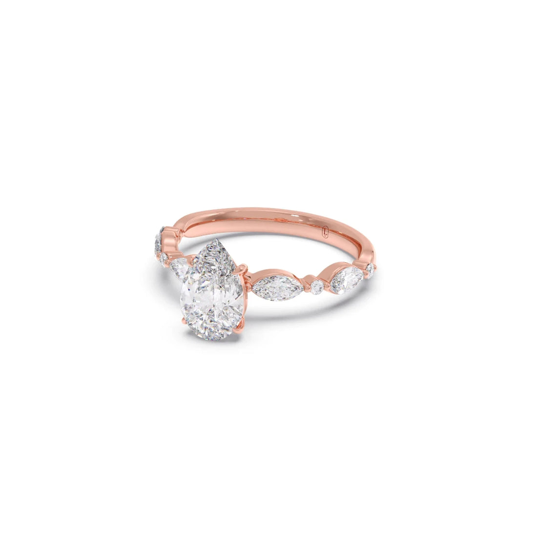 Pear Cut with Side Diamonds Accent Engagement Ring