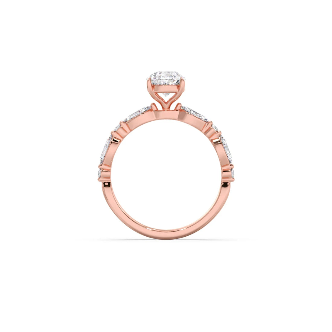 Pear Cut with Side Diamonds Accent Engagement Ring