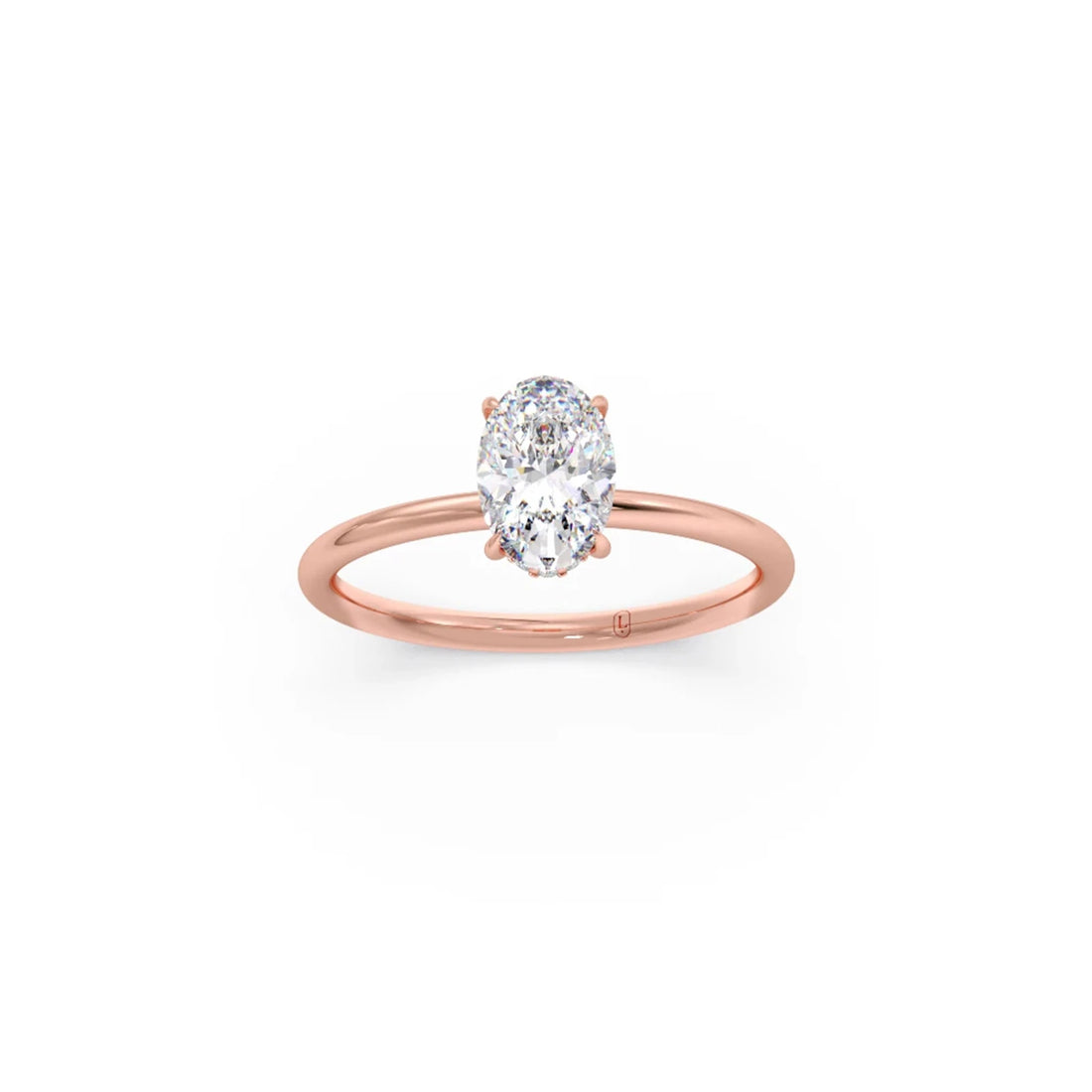Classic Oval Shape Diamond Ring with Sleek Band