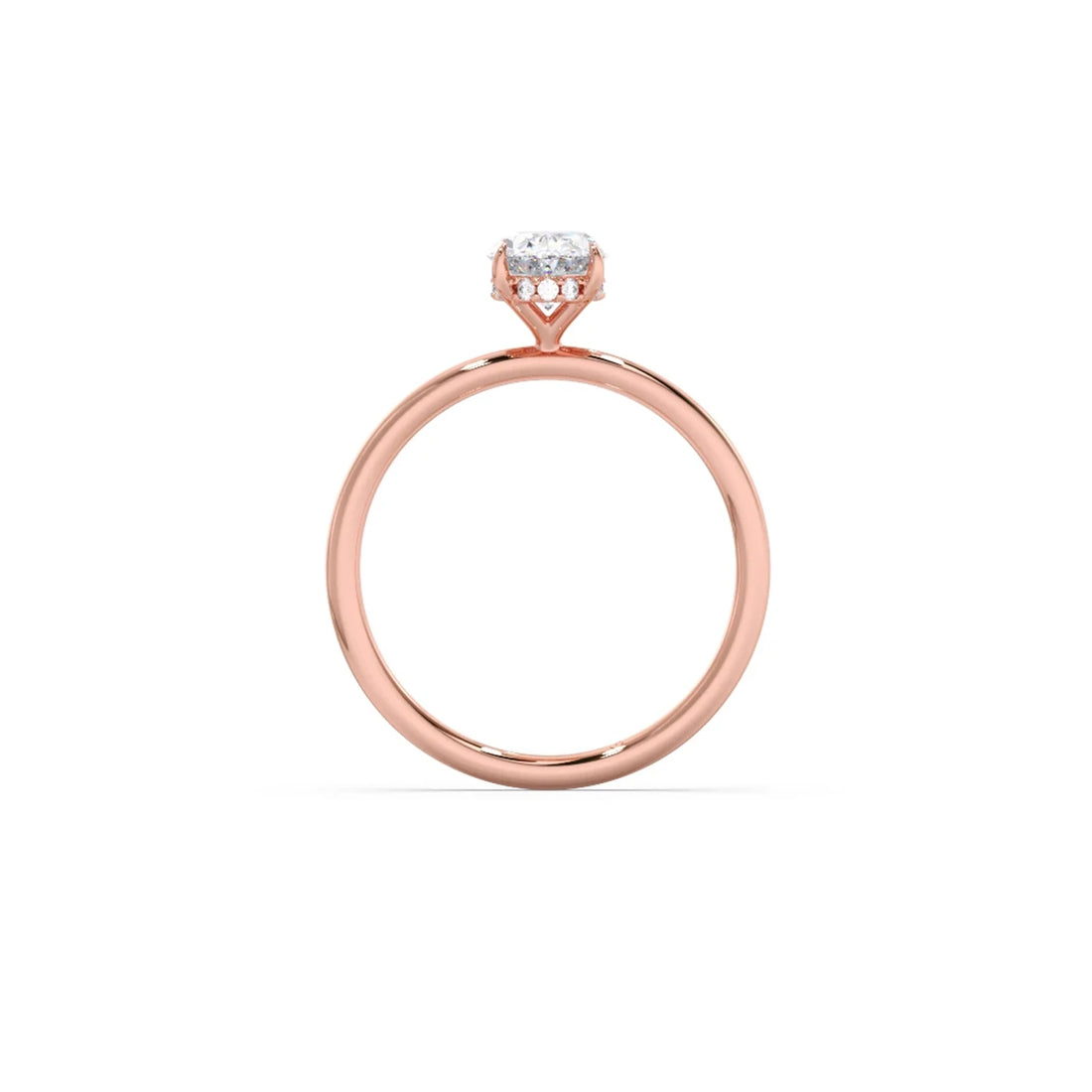 Classic Oval Shape Diamond Ring with Sleek Band