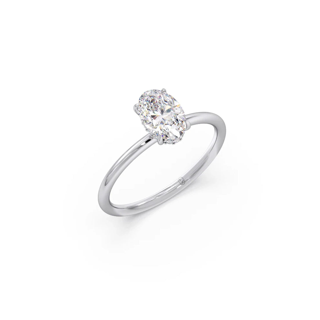 Classic Oval Shape Diamond Ring with Sleek Band