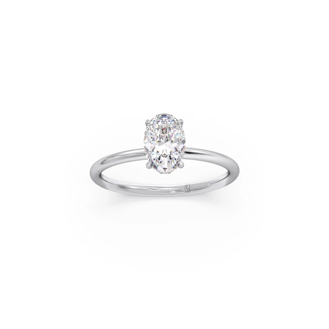 Classic Oval Shape Diamond Ring with Sleek Band