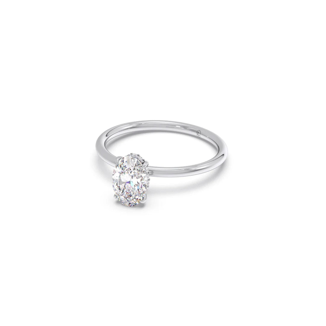 Classic Oval Shape Diamond Ring with Sleek Band