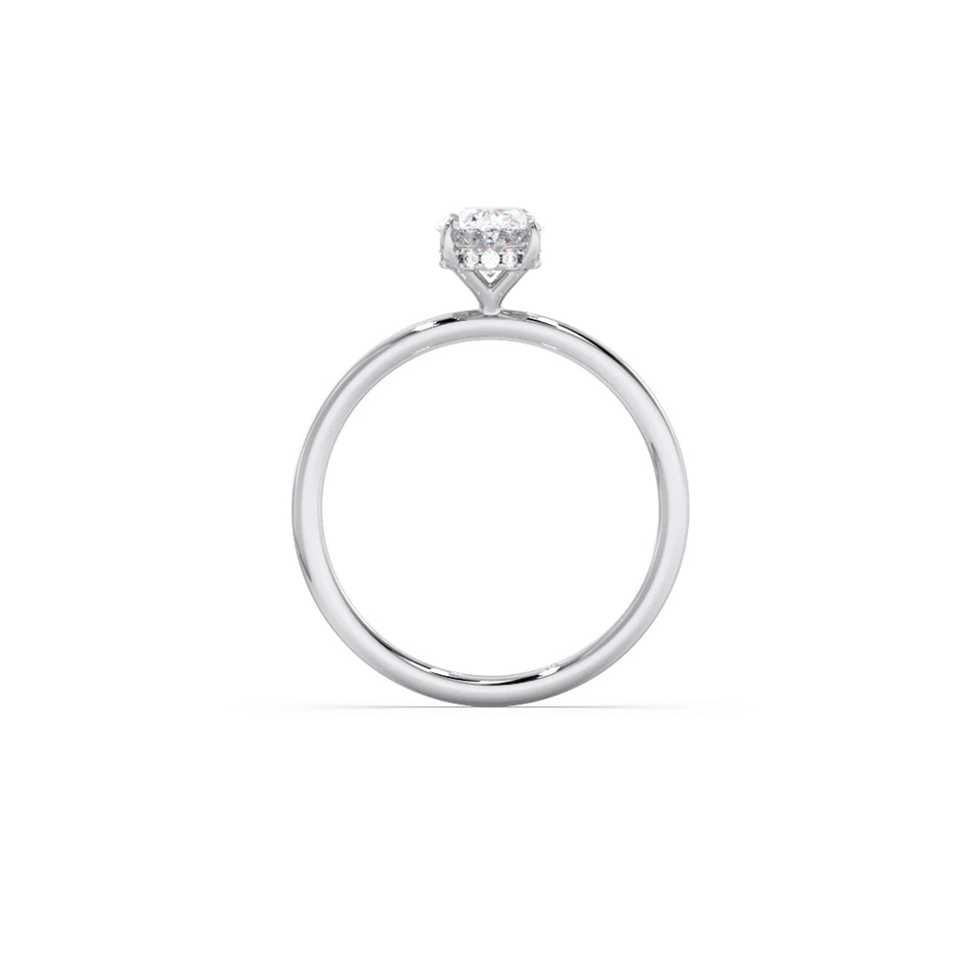 Classic Oval Shape Diamond Ring with Sleek Band