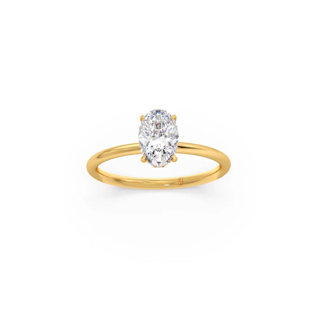 Classic Oval Shape Diamond Ring with Sleek Band