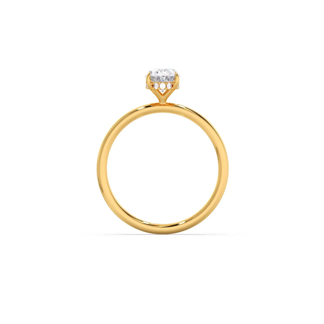 Classic Oval Shape Diamond Ring with Sleek Band