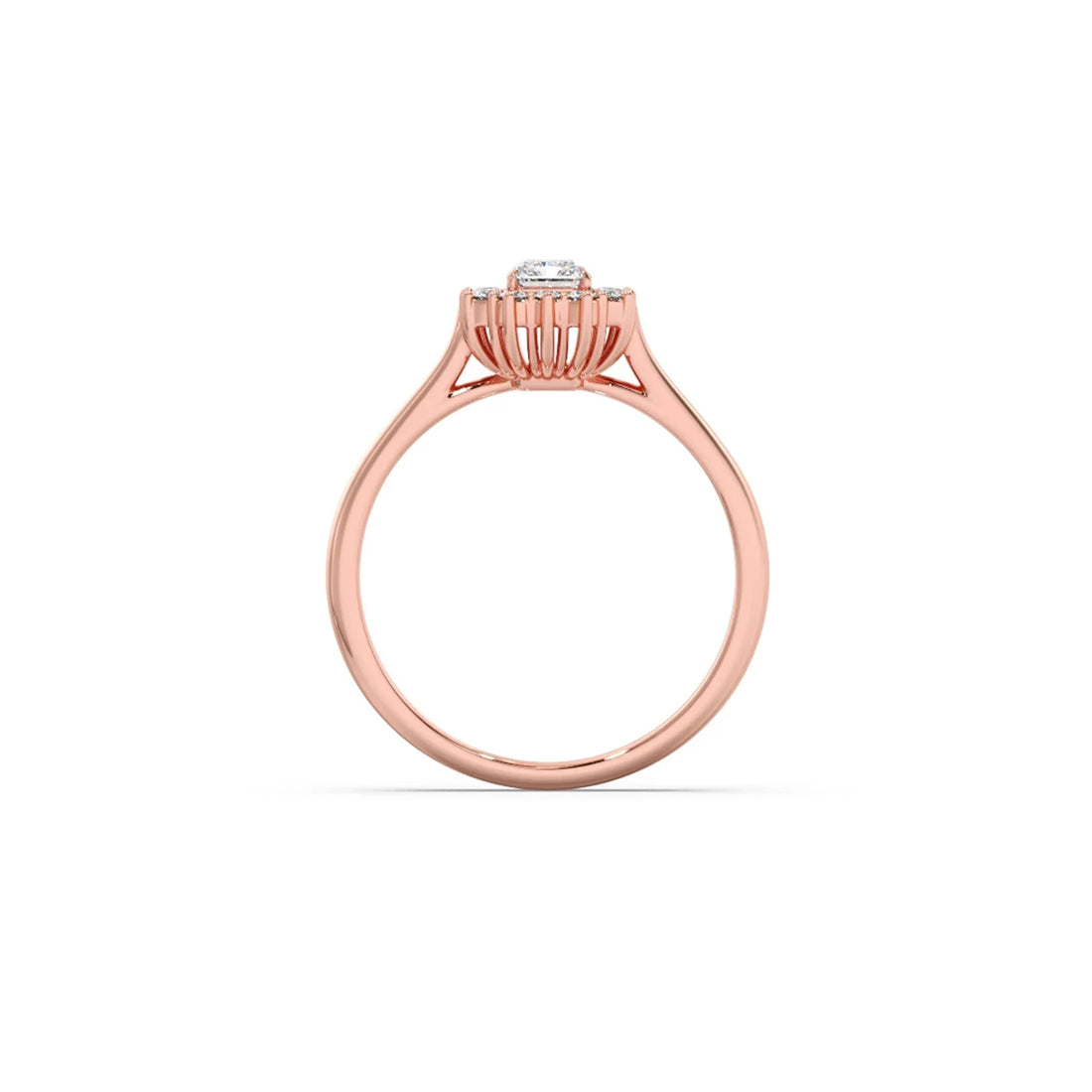 Emerald Shape Diamond with Halo Setting Ring