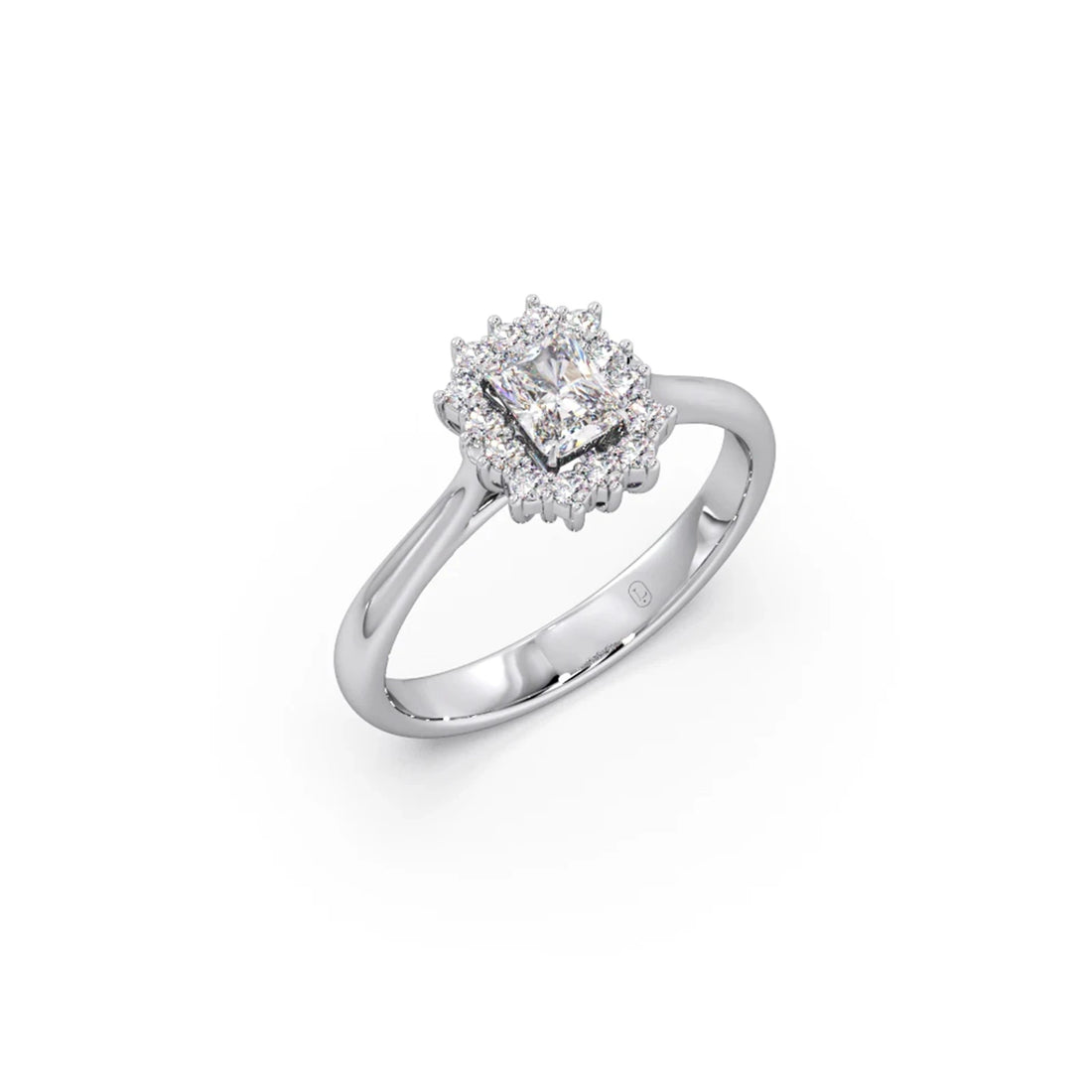 Emerald Shape Diamond with Halo Setting Ring