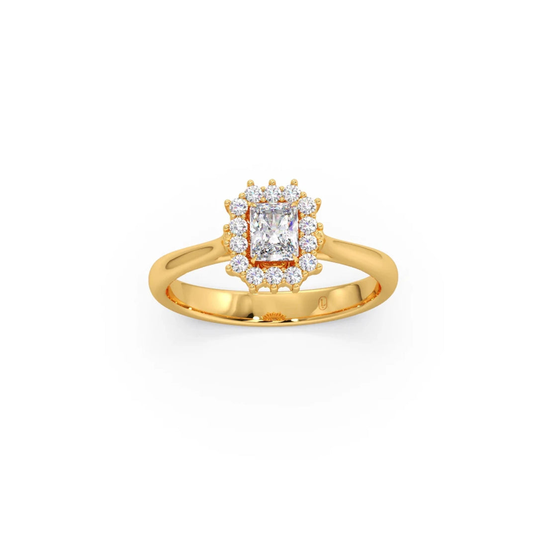 Emerald Shape Diamond with Halo Setting Ring