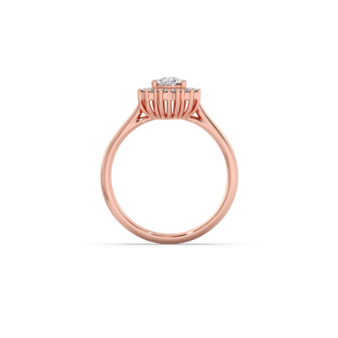 Tear Drop Shape Diamond with Halo Setting Ring