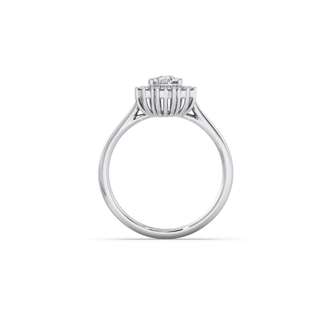 Tear Drop Shape Diamond with Halo Setting Ring