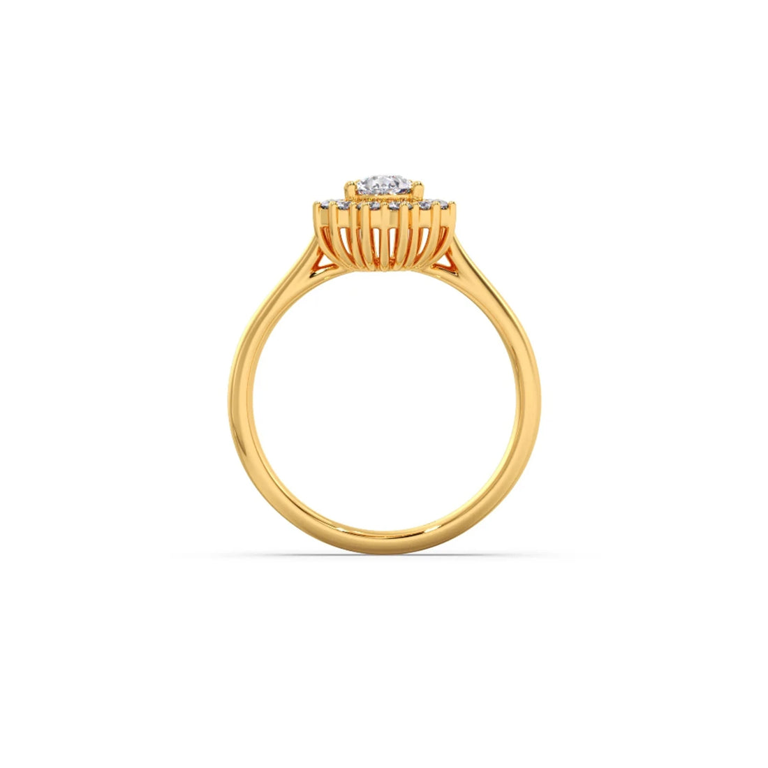Tear Drop Shape Diamond with Halo Setting Ring