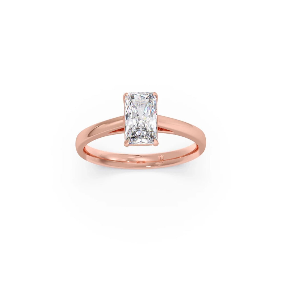 Solitaire Emerald Shape Diamond Engagement Ring - 1.00 Cts