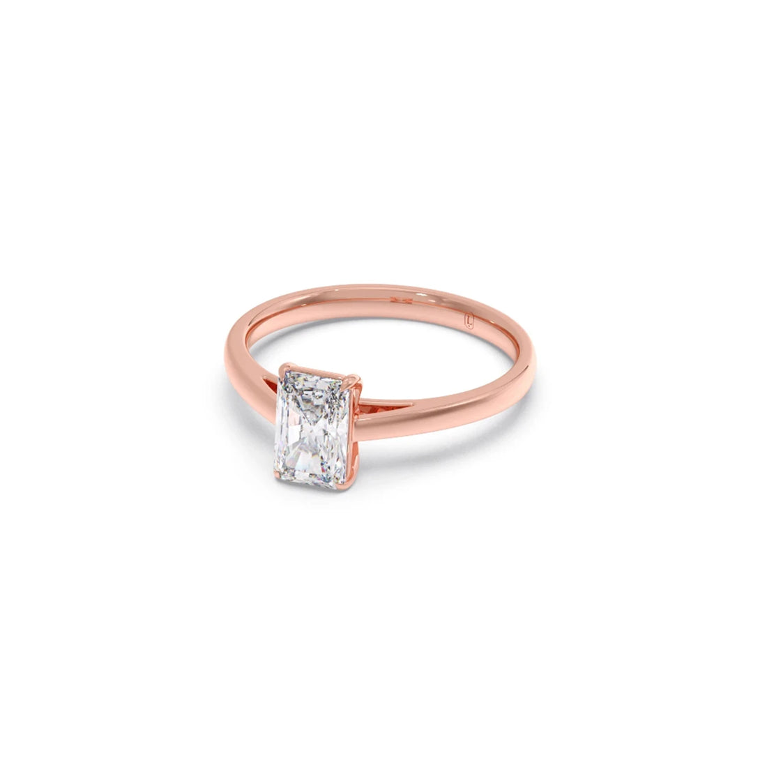 Solitaire Emerald Shape Diamond Engagement Ring - 1.00 Cts
