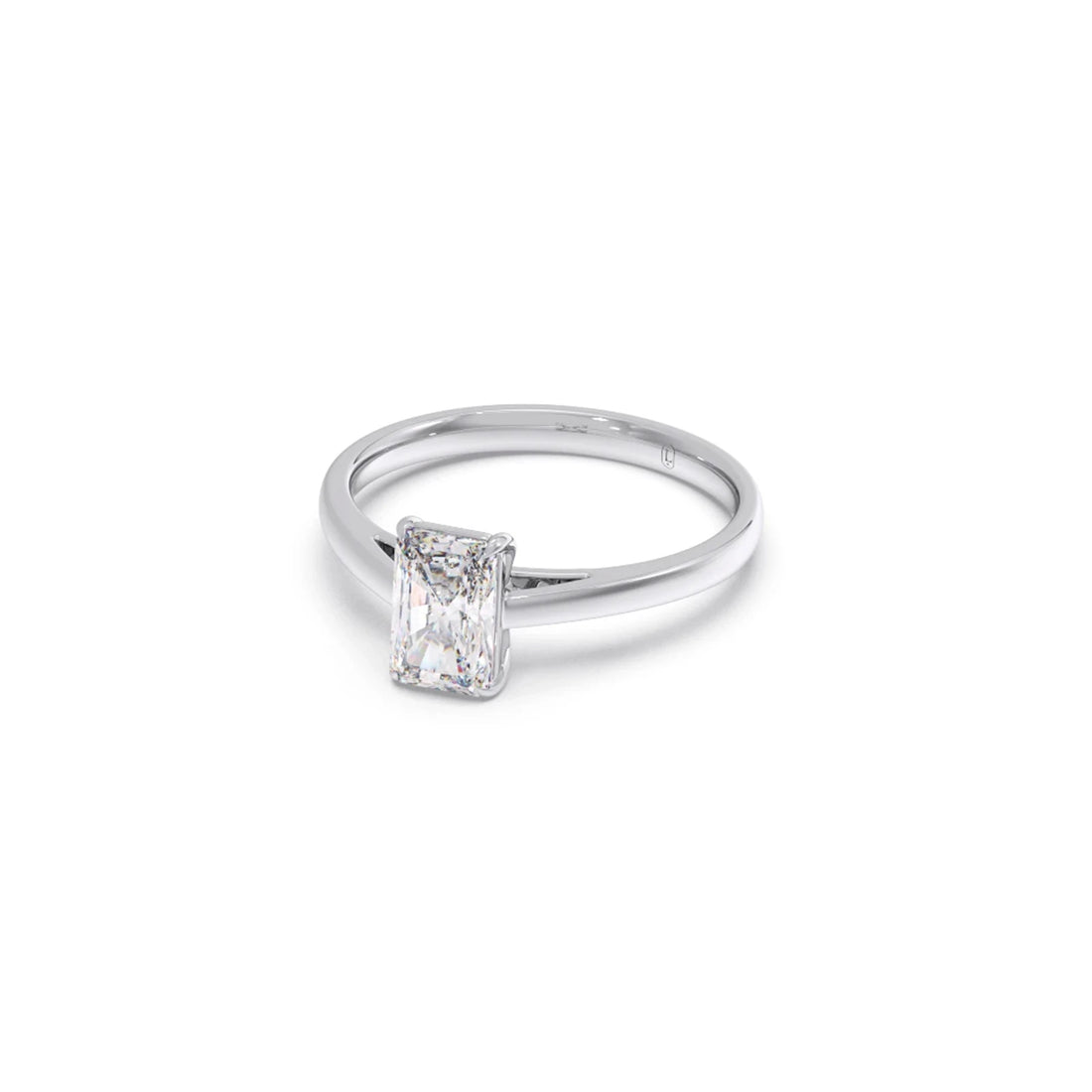 Solitaire Emerald Shape Diamond Engagement Ring - 1.00 Cts