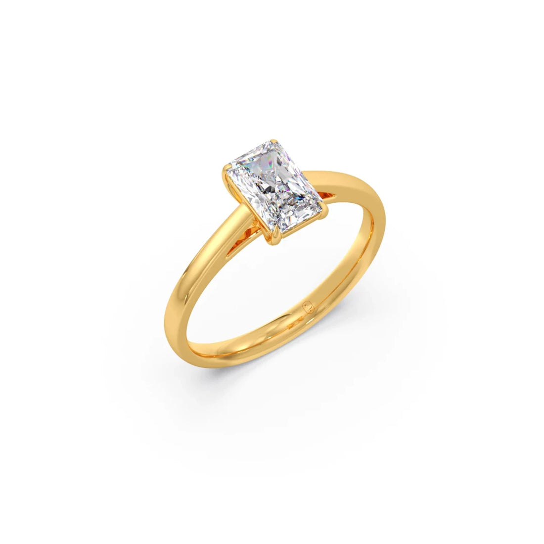 Solitaire Emerald Shape Diamond Engagement Ring - 1.00 Cts