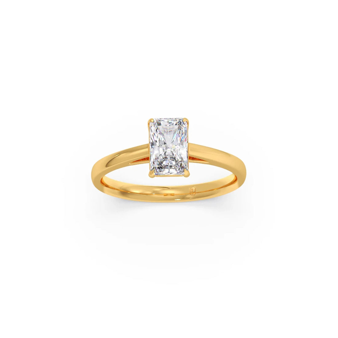 Solitaire Emerald Shape Diamond Engagement Ring - 1.00 Cts