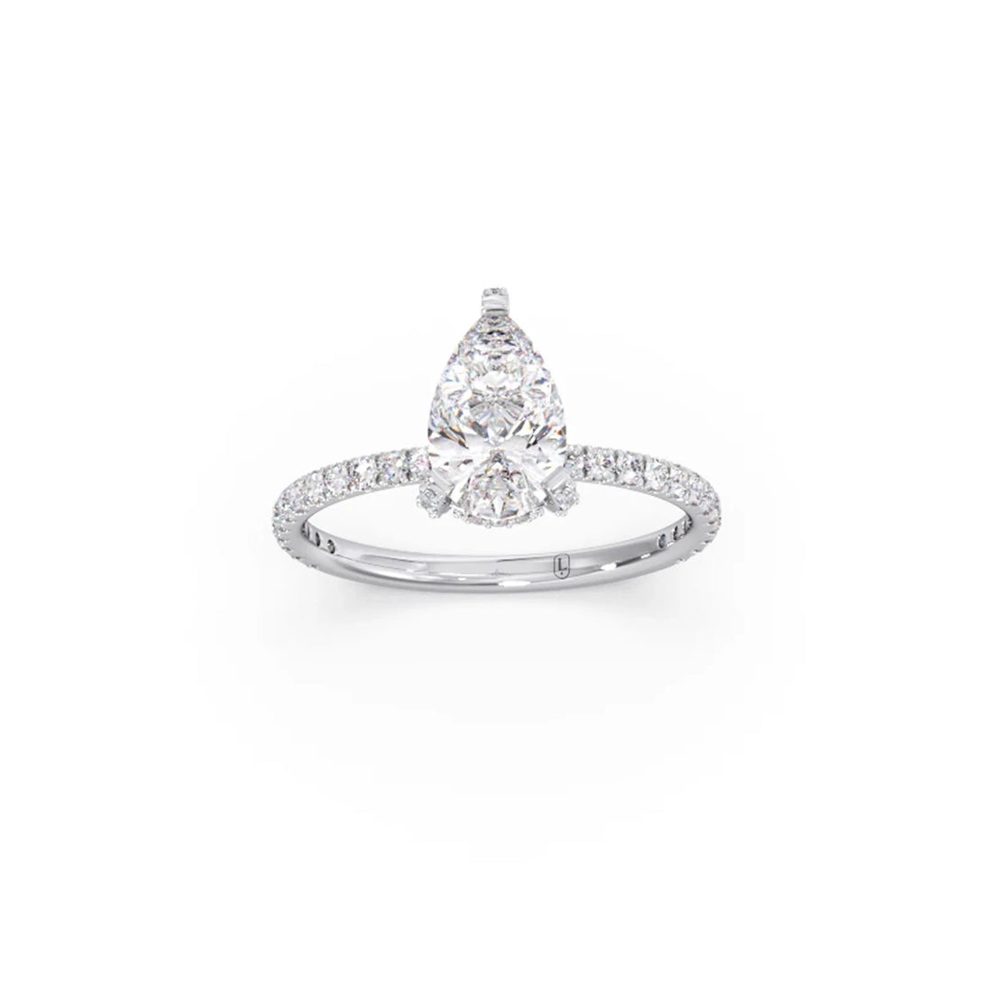 Pear Shape Diamond with Micro Setting Ring