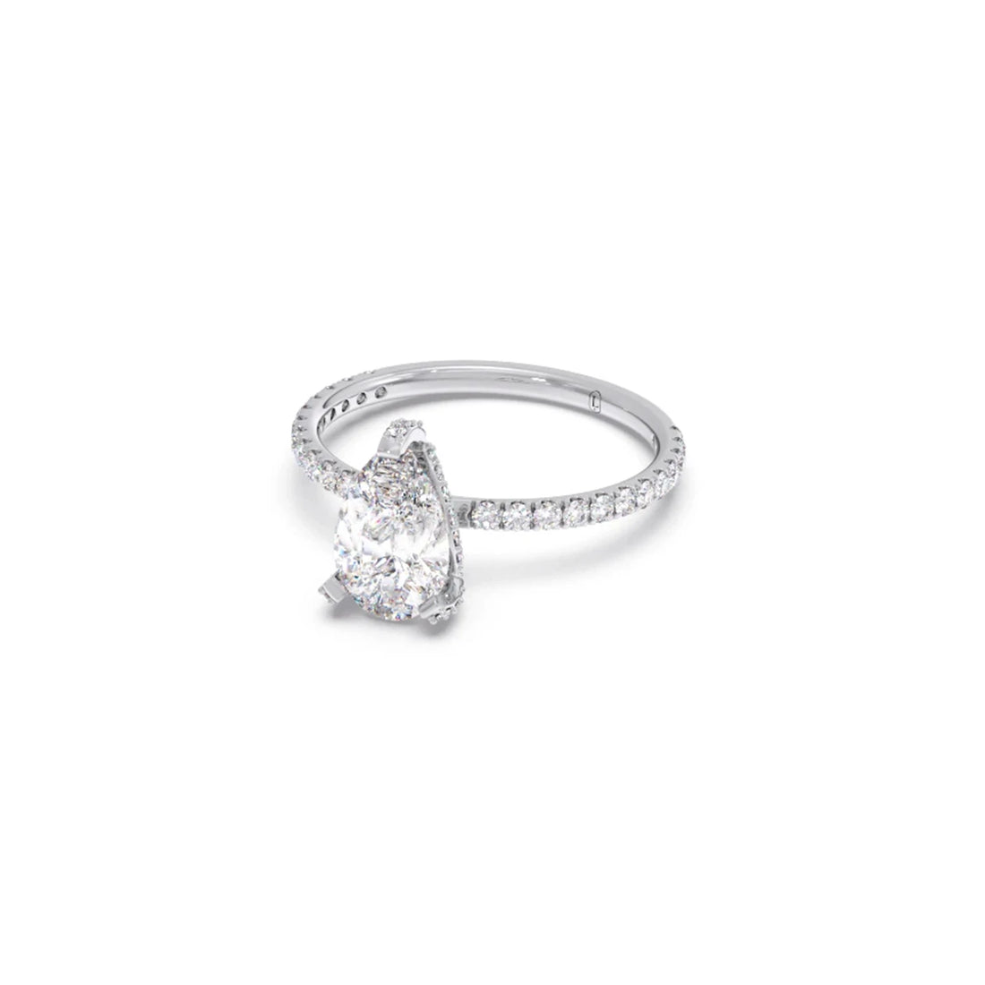 Pear Shape Diamond with Micro Setting Ring
