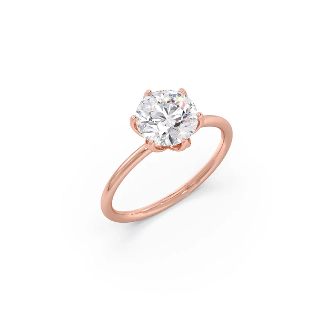 Round Solitaire Tulip Setting Engagement Ring