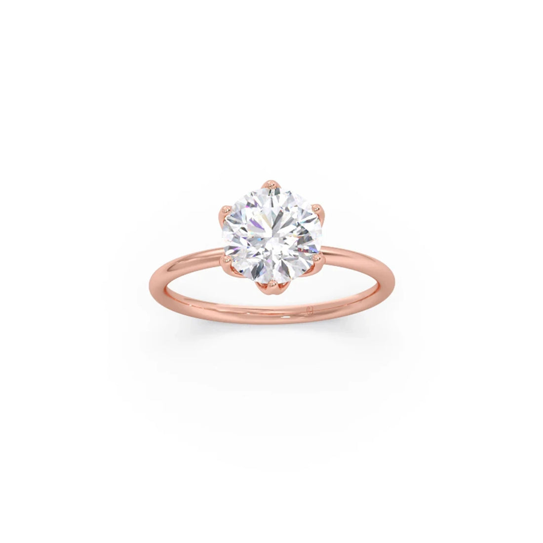 Round Solitaire Tulip Setting Engagement Ring