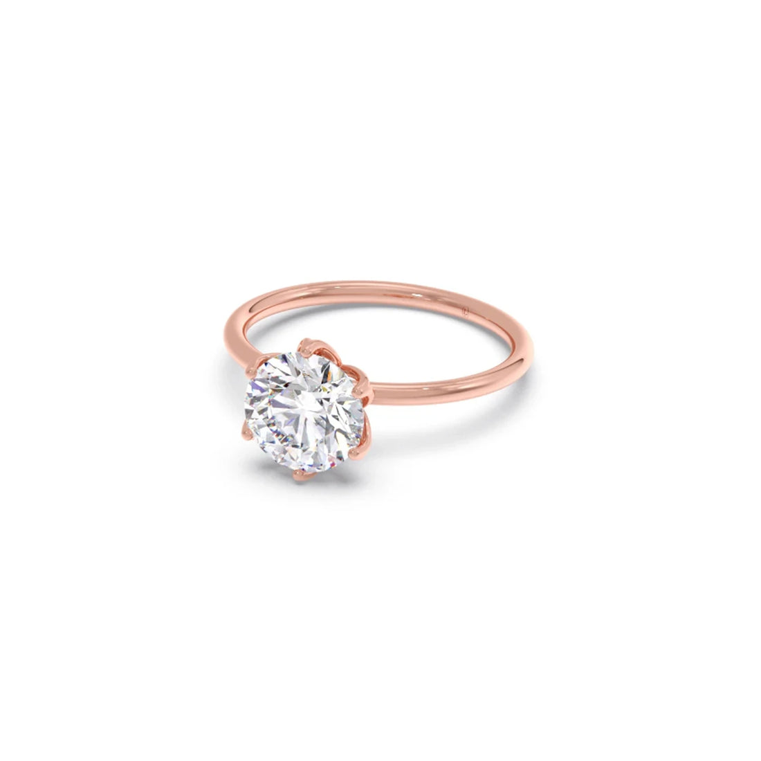 Round Solitaire Tulip Setting Engagement Ring