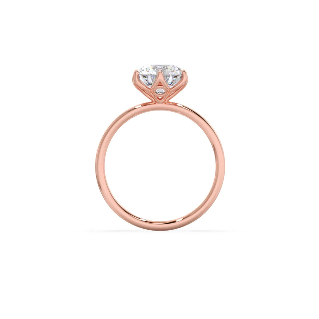 Round Solitaire Tulip Setting Engagement Ring