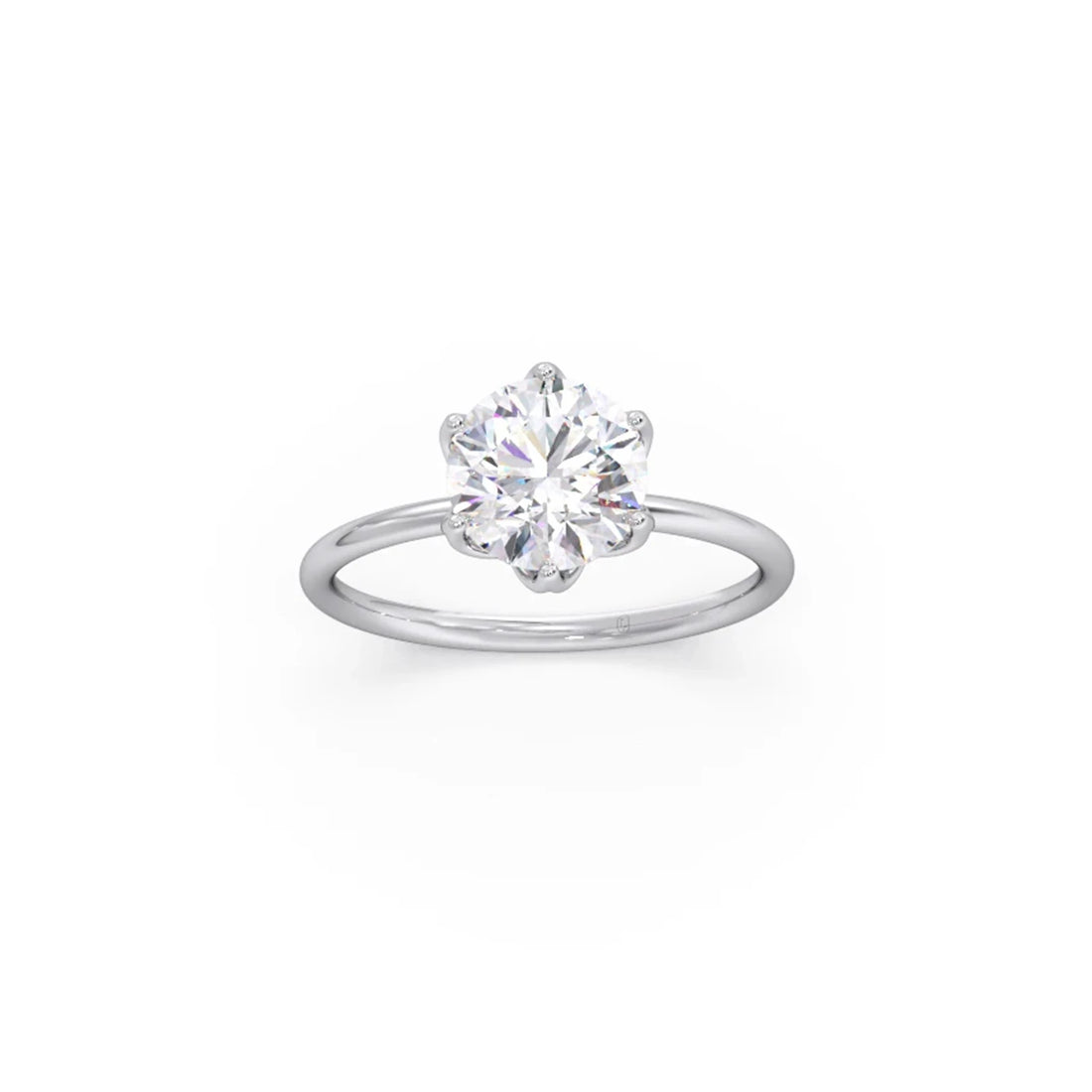 Round Solitaire Tulip Setting Engagement Ring