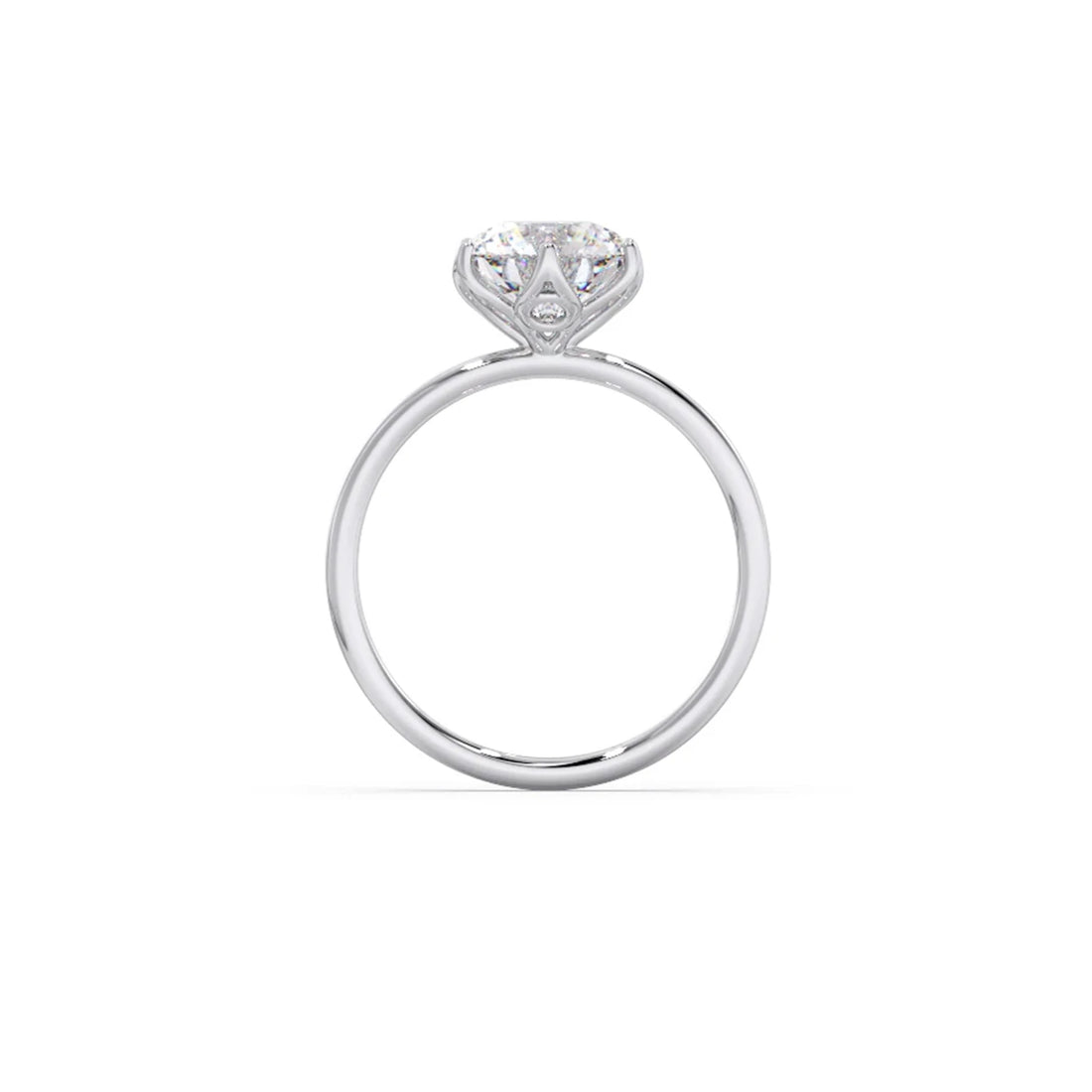 Round Solitaire Tulip Setting Engagement Ring