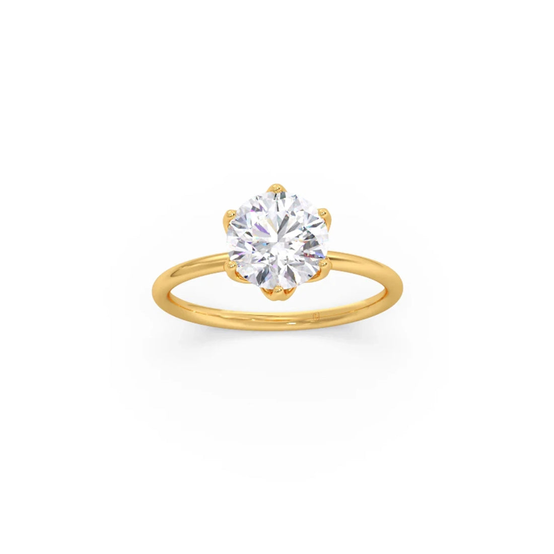 Round Solitaire Tulip Setting Engagement Ring
