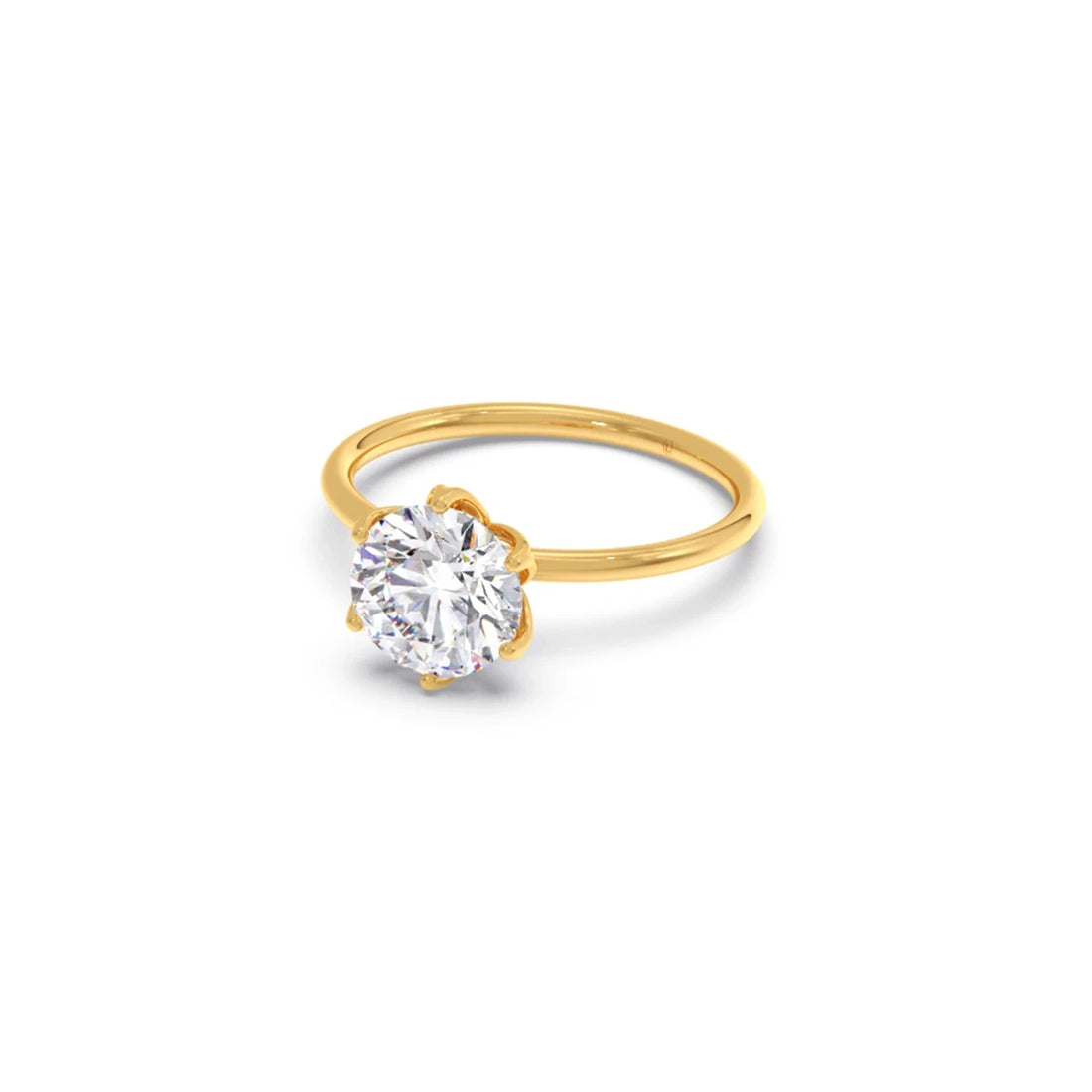 Round Solitaire Tulip Setting Engagement Ring