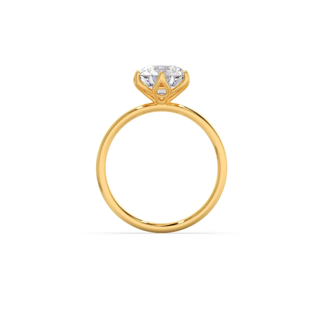Round Solitaire Tulip Setting Engagement Ring