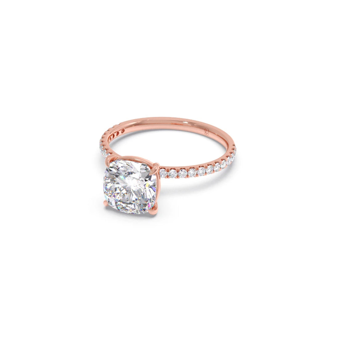 Radiant Cut Hidden Halo Engagement Ring