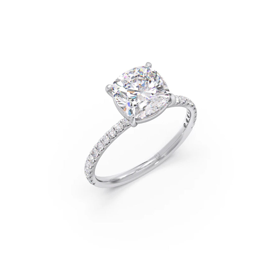 Radiant Cut Hidden Halo Engagement Ring