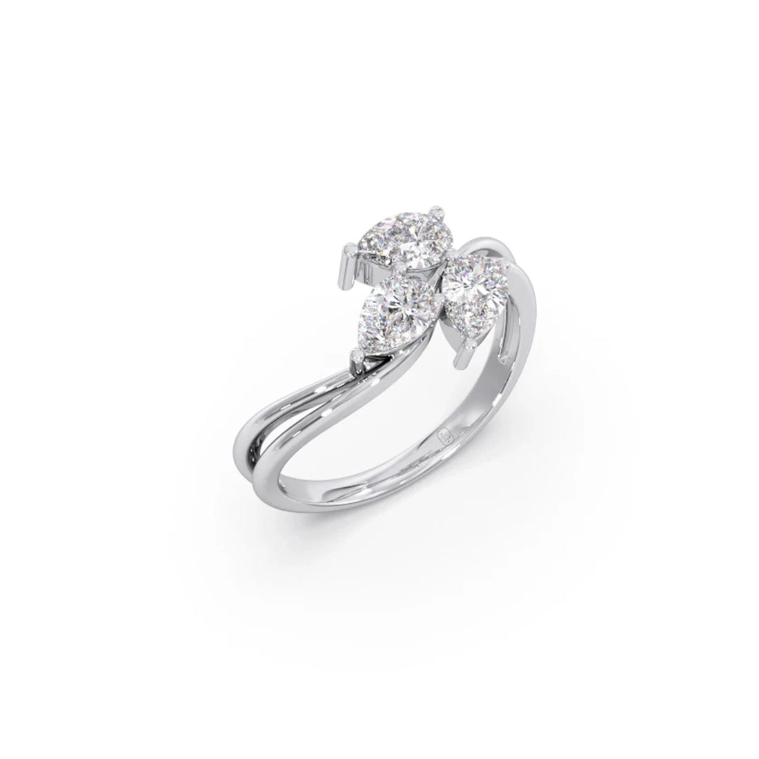 Pear Diamond Trilogy Engagement Ring