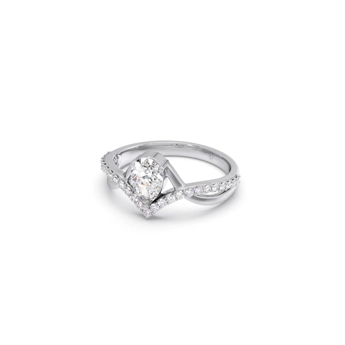 Whimsical Pear Diamond Ring