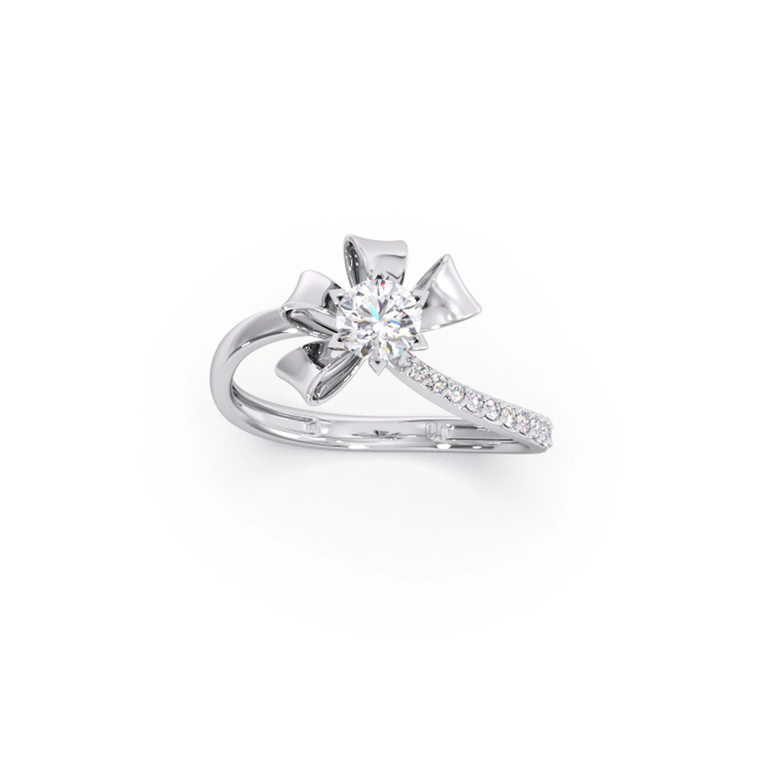 Whimsical Round Diamond Engagement Ring