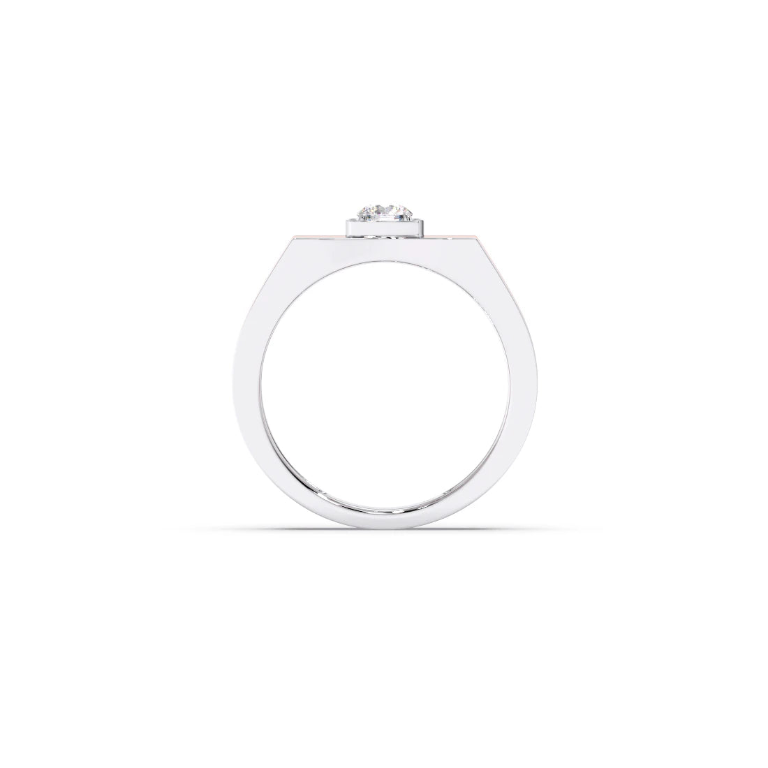 0.30 Carat Segmented Diamond Men's Classic Dual Tone Ring