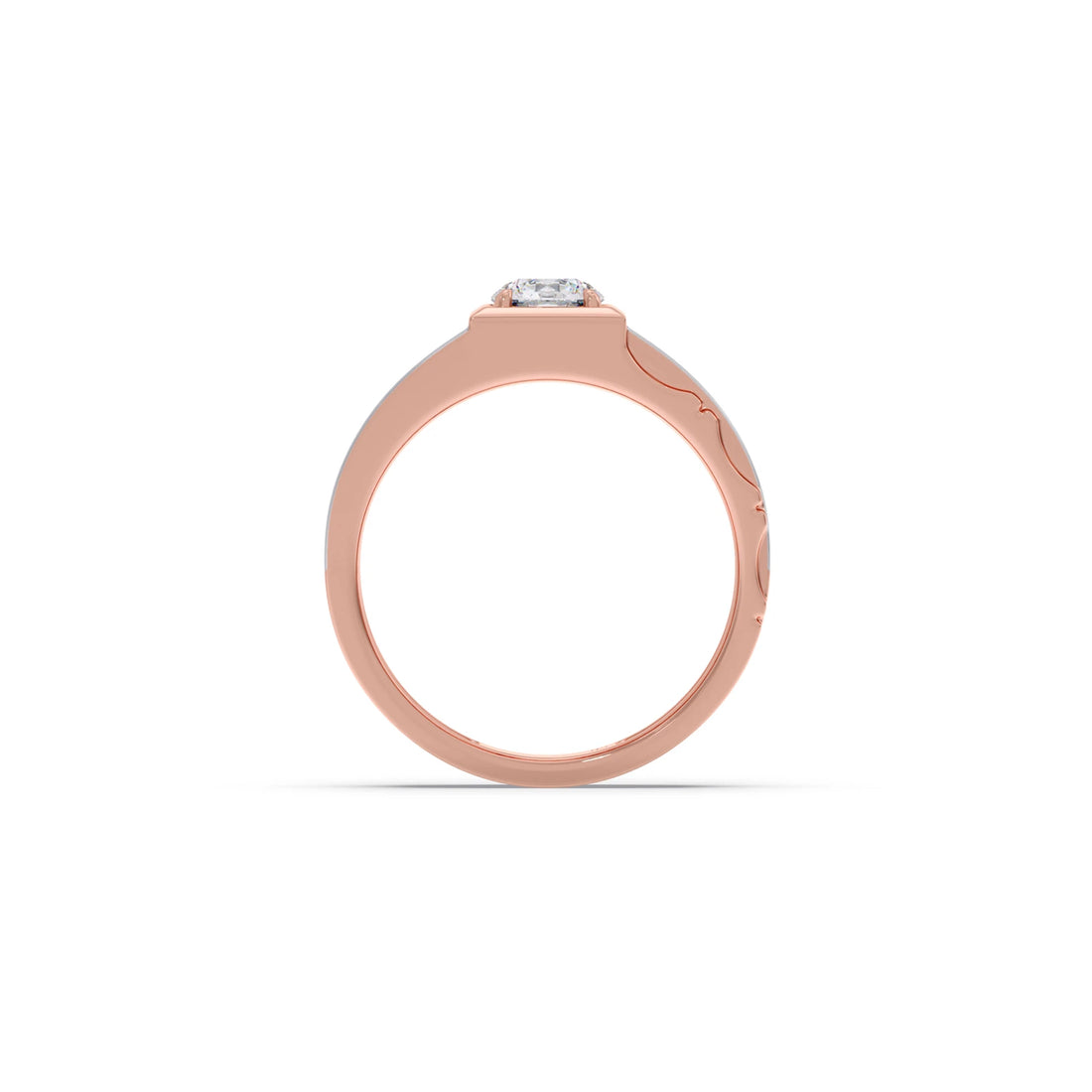 0.66 Carat Dual Tone Textured Diamond Men's Classic Ring