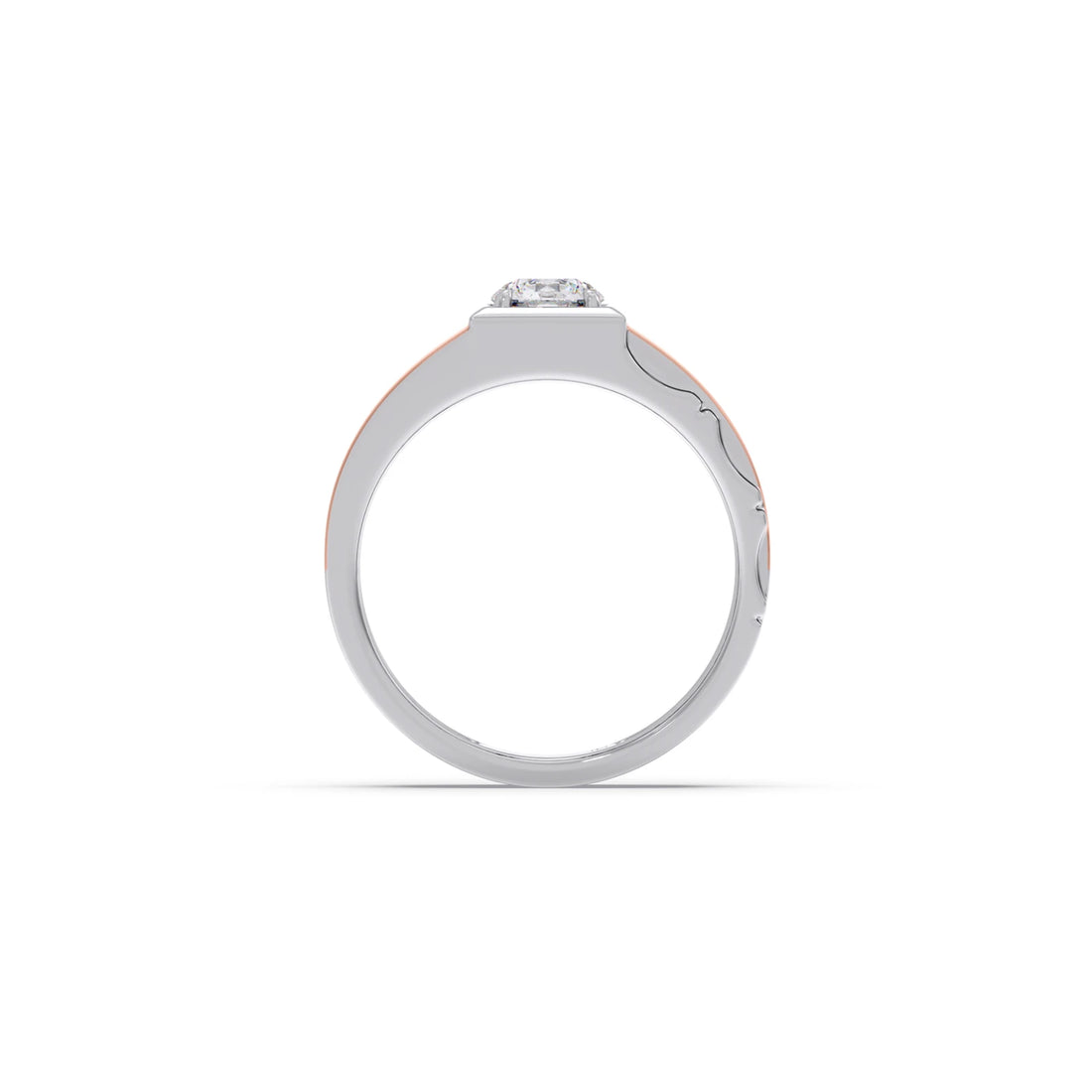 0.66 Carat Dual Tone Textured Diamond Men's Classic Ring