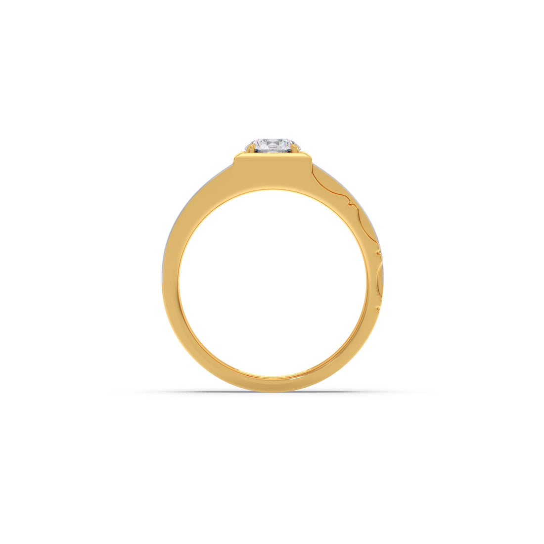 0.66 Carat Dual Tone Textured Diamond Men's Classic Ring